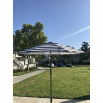 Davee Furniture 9 Feet Black/White Stripe Crank and Tilt Market Umbrella