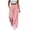 Pink, variant on JIAYUE Women's Pants Casual Solid Color Drawstring With Pockets Button Design And Side Slit Long Sweatpants For Daily Relaxed Fit Lightweight Breathable Wear