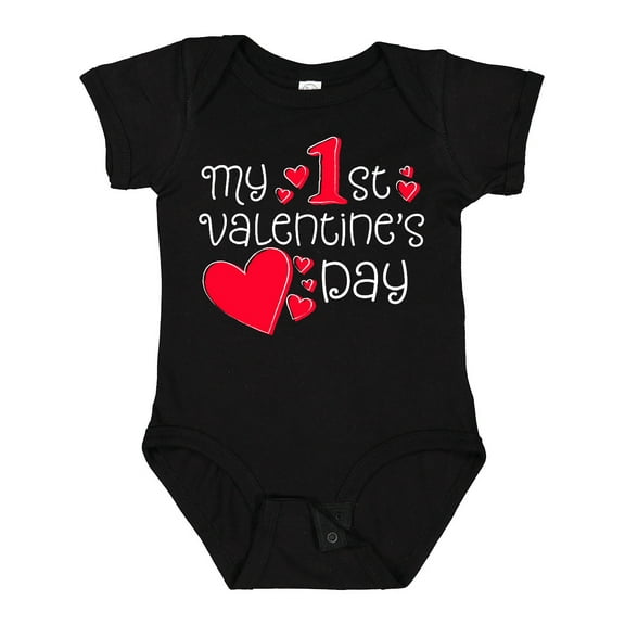 Inktastic My First Valentines Day Red Hearts Boys or Girls Baby Bodysuit