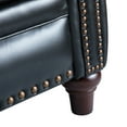 thumbnail image 3 of Upholstered Genuine Leather Recliner Chair with Solid Wood Legs, Black, 3 of 10