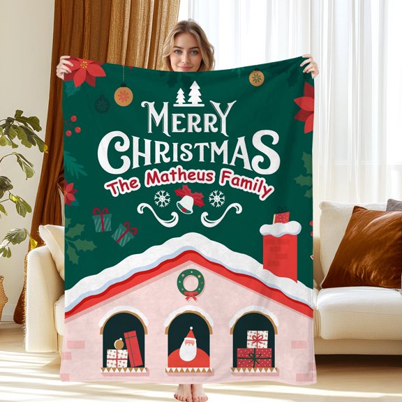 JML USA Customizable Cozy Flannel Blanket - Personalized Soft Throw with Text, Best Gifts For Christmas, Wrinkle-Resistant, Fast Shipping