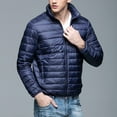 thumbnail image 2 of Manxivoo Puffer Jacket Men, Men Packable Ultra Light Weight Short Down Jacket Mens Winter Coats Navy L, 2 of 7