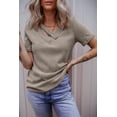 thumbnail image 4 of FOLUNSI Tee-Shirt Col en V Doux Kaki : Polyvalent et Confortable!, 4 of 8
