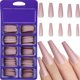 thumbnail image 1 of 100 piezas mate extra larga bailarina prensa en uñas ataúd uñas postizas color sólido cobertura completa uñas postizas mate ataúd uñas postizas con caja para mujeres niñas decoración de uñas Adepaton HMHZ196-4, 1 of 7