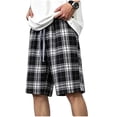 thumbnail image 3 of ZRGHAOYLQ Men's Plaid Checkered Casual Shorts Elastic Drawstring Waist Shorts Straight Leg Loose Fit Summer Shorts 5 Inch Leisure Comfy Shorts, 3 of 3
