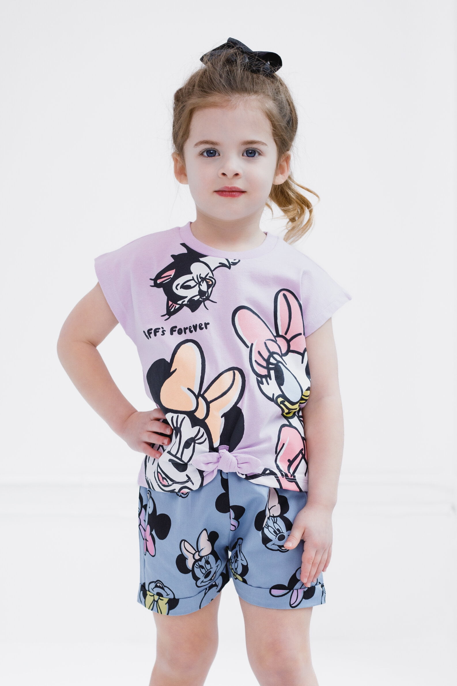 Disney Daisy Duck Minnie Mouse Figaro T-Shirt and Chambray Shorts Outfit Set Newborn to Toddler