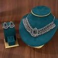 thumbnail image 3 of Retro Indian Traditional Jewellery Set For Women Bridal Wedding Party Antique Silver Oxidized Ethnic Prom Wear Statement Necklace Earring Tassel Bollywood Choker Punk Crystal Fashion Gift, 3 of 8