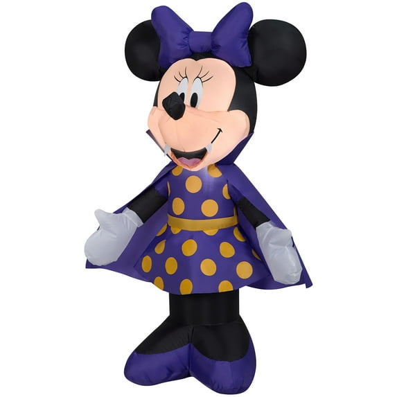 3 1/2' Gemmy Airblown Inflatable Disney's Minnie Mouse as Halloween Vampire Yard Decoration