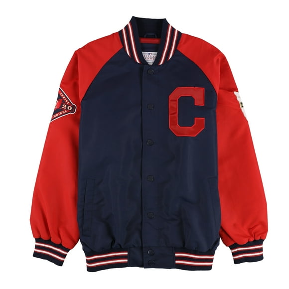 G-III Sports Mens World Series Cleveland Indians Varsity Jacket, Blue, Large