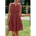 thumbnail image 5 of PRETTYGARDEN Women's Summer Dresses Sleeveless V Neck Eyelet Hollow Out Swing A Line Beach Vacation Sun Dress, 5 of 10