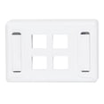 thumbnail image 1 of Placa frontal para muebles ICC, modular universal, 4 puertos, blanca, 1 of 9