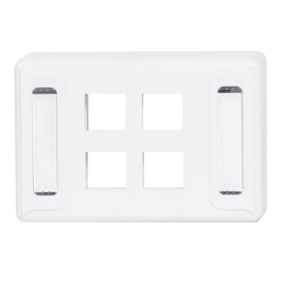 Placa frontal para muebles ICC, modular universal, 4 puertos, blanca