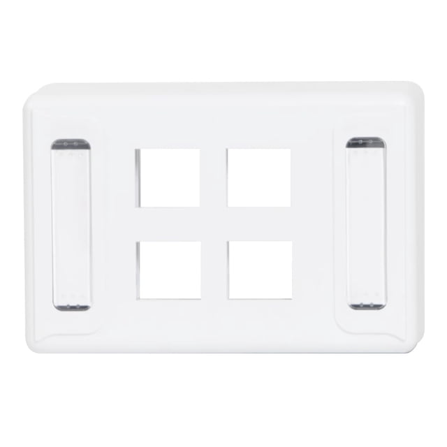 Placa frontal para muebles ICC, modular universal, 4 puertos, blanca