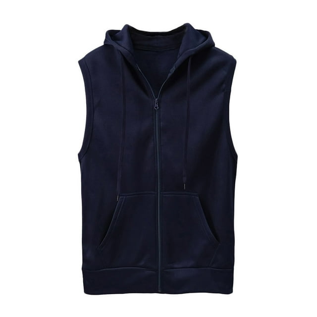 Birdeem Mode Hommes Sans Manches Uni Gilet à Capuche Veste Ajustée Blouse Hauts Chemise
