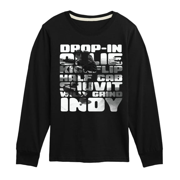 Instant Message - Skateboard Tricks - Toddler & Youth Long Sleeve Graphic T-Shirt