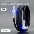 thumbnail image 5 of Cable de Datos Mecánico de Tipo C A Tipo C con Doble Codo Giratorio de 180°. Cable de Carga Rápida y Transferencia de Datos para Portátiles y Tabletas, 2 M., 5 of 5