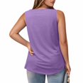 thumbnail image 3 of Women's Casual Square Neck Tank Top Pure Color Ruffle Detail Blouse for Spring Summer Daily Wear with Jeans Workout Set Fitted T Shirt Atmosphere Top Cleavage Cover plus Size Camisole Petite 3, 3 of 6