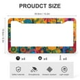 thumbnail image 3 of 2 PCS Folk Art Illustrations Sunflowers License Plate Frame Yellow Sunflower with Green Leaves License Plate Cover Frame Aluminum Metal 2 Round Holes for Us Standard Vehicles, 3 of 6