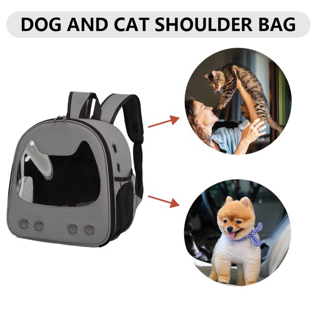 Mochila para perros y gatos, bolsa de salida transpirable para mascotas, bolsa frontal para llevar mascotas (gris claro)