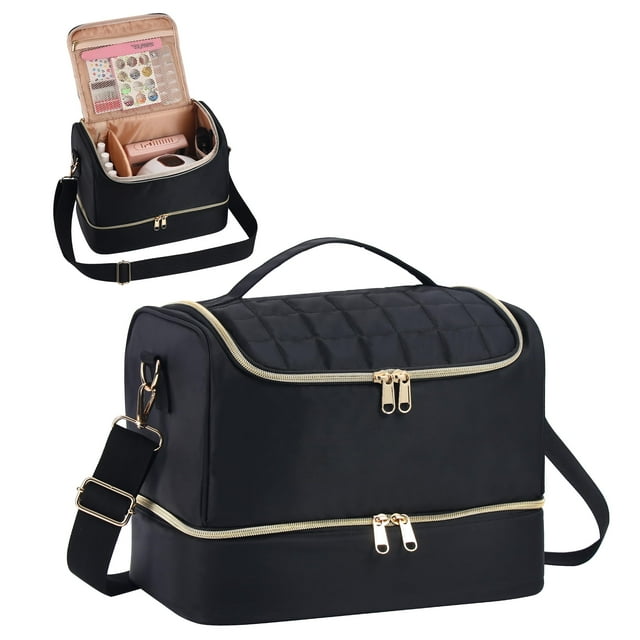 Estuche organizador de esmaltes de uñas GR69N con capacidad para 50 botellas, color negro