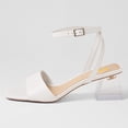 thumbnail image 2 of FSJ Women Ankle Strap Square Open Toe Pumps Strappy Clear Chunky Block Low Heeled Sandals Comfort Daily Work Party Dress Shoes Size 5.5 White, 2 of 4