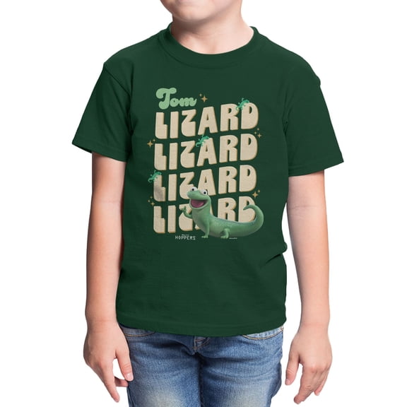 Disney Pixar Hoppers Tom Lizard Name Stack Youth T Shirt (Forest Green, XS-XL)