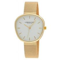 London Fog Women's Gold 36mm Bath Mesh Strap Watch