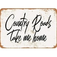 thumbnail image 1 of Letrero de metal de 8 x 12 pulgadas: estilo vintage: Country Roads Take Me Home, 1 of 3