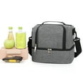 thumbnail image 6 of Gnmfd Insulated Lunch Bag Waterproof Double Layer Cooler for Bento Milk Bottles Meal Boxes, Large Thermal Tote with Dual Compartments, Hand Shoulder Carry for Work Picnic Travel Beach Outdoor, 6 of 9