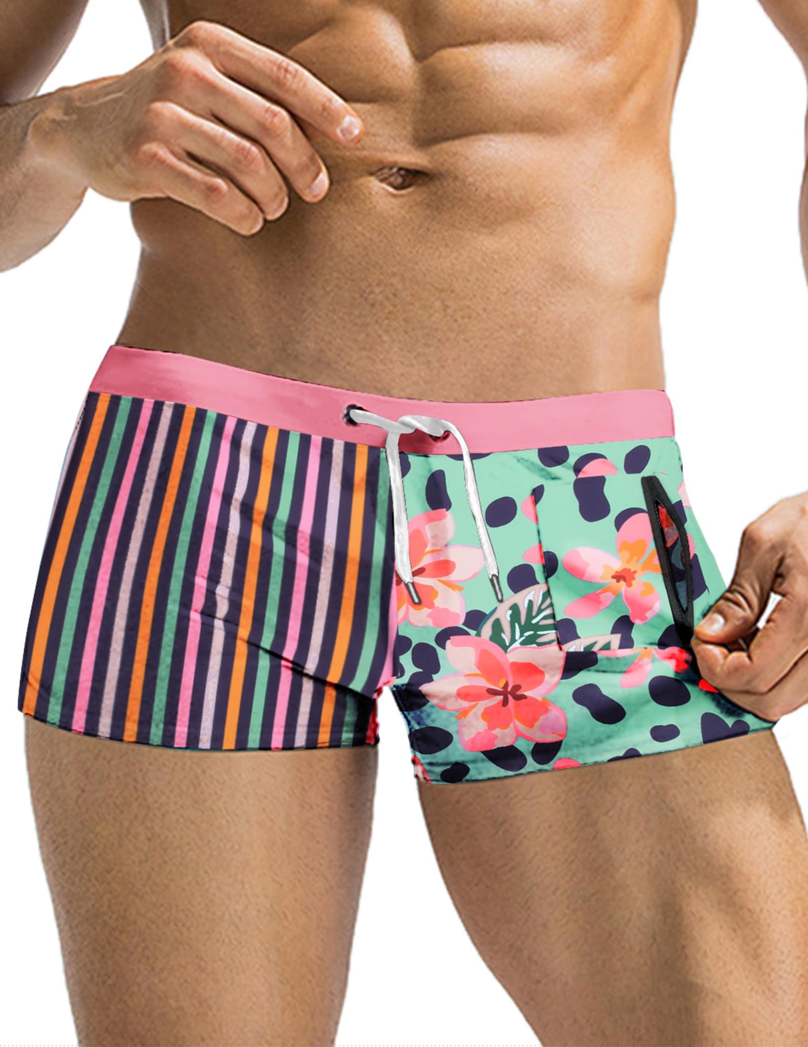 thumbnail image 4 of COOFANDY Mens Quick Dry Lightweight Square Leg Cut Trunks Swimwear, 4 of 7
