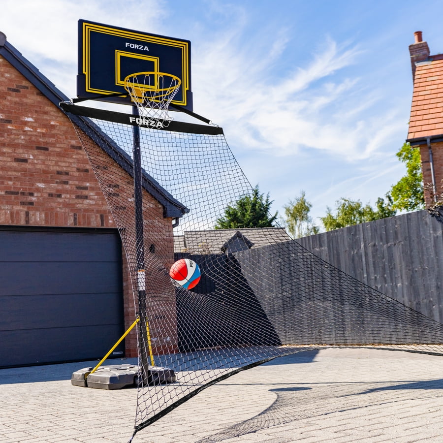 FORZA Basketball Solo Return Net | Portable Basketball Rebound Trainer for Individual Shooting Practice – Durable Weather-Resistant Netting with Carry Bag & Sandbags – Fits Most Hoops