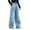 Blue, variant on Girl's Heart Embroidered Print Y2k Denim Pants Baggy Jeans High Rise Elastic High Waist Wide Leg Jeans with Pockets Loose Denim Long Pants (12-13 Years, Blue)