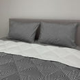 thumbnail image 2 of Black and White Comforter & Sham Bedding Set, Spiral Lines Hexagons Pattern with Monochrome Geometric Illustration, 3 pcs Duvet Set Microfiber Filling Quilt, 5 Sizes, Black and White, by Ambesonne, 2 of 4