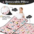 thumbnail image 3 of Princess and Ballerina Pink Pattern Teens Toddler Nap Mat with Pillow, Sleeping Mat Bag for Preschool Daycare 60"x20", 3 of 6