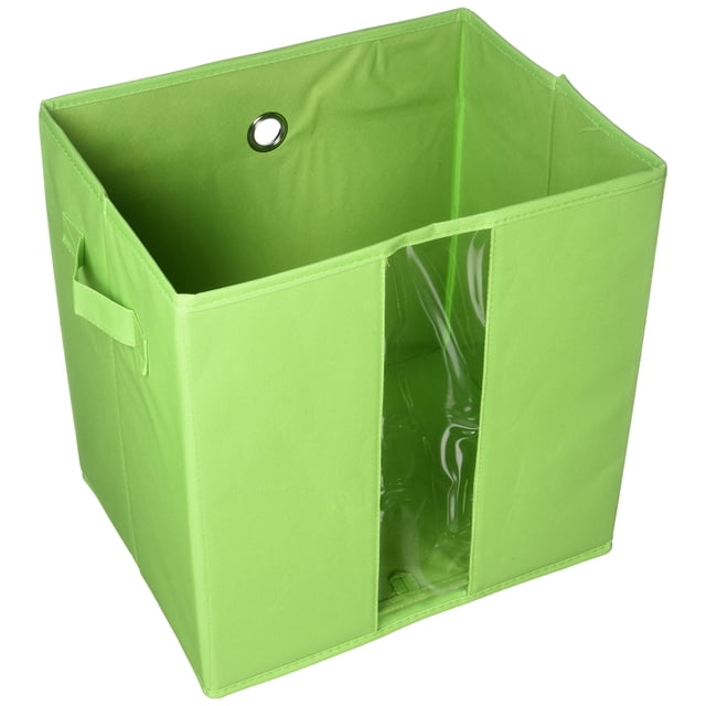 The Elixir Eco Gren Storage Cube Basket Bin Fabric Canvas, Foldable Collapsible Organizer Container Box & Closet Drawer, Green