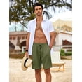 thumbnail image 3 of COOFANDY Mens Lightweight 9 inch Elastic Waist Drawstring Casaul Beach Summer Shorts, 3 of 6