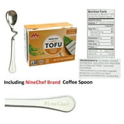 NineChef Bundle - Mori-Nu Silken Tofu 12.3Oz (Extra Firm Flavor Pack 1) Plus One NineChef Brand Coffee Spoon