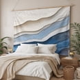 thumbnail image 3 of Blue Ombre Small Tapestry for Bedroom Wall Hanging Tapestry, Modern Wave Abstract Art Ceiling Backdrop Tapestries Poster Blanket Wall Decor for Teens Room Living Room Dorm 23" x 28", 3 of 8