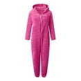 thumbnail image 5 of Savings Clearance 2024! TAGOLD Womens Pants,Women Long Sleeve Hooded Jumpsuit Pajamas Casual Winter Warm Rompe Sleepwear Hot Pink L, 5 of 6