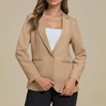 thumbnail image 6 of Casual Blazers for Women 2025 Long Sleeve Button Notch Lapel Collar Open Front Business Casual Work Office Jacket, 6 of 7
