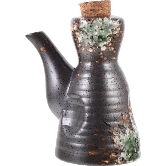 Botella de condimento de cerámica de estilo japonés, dispensador de salsa de soja de cerámica, recipiente para almacenar vinagre.