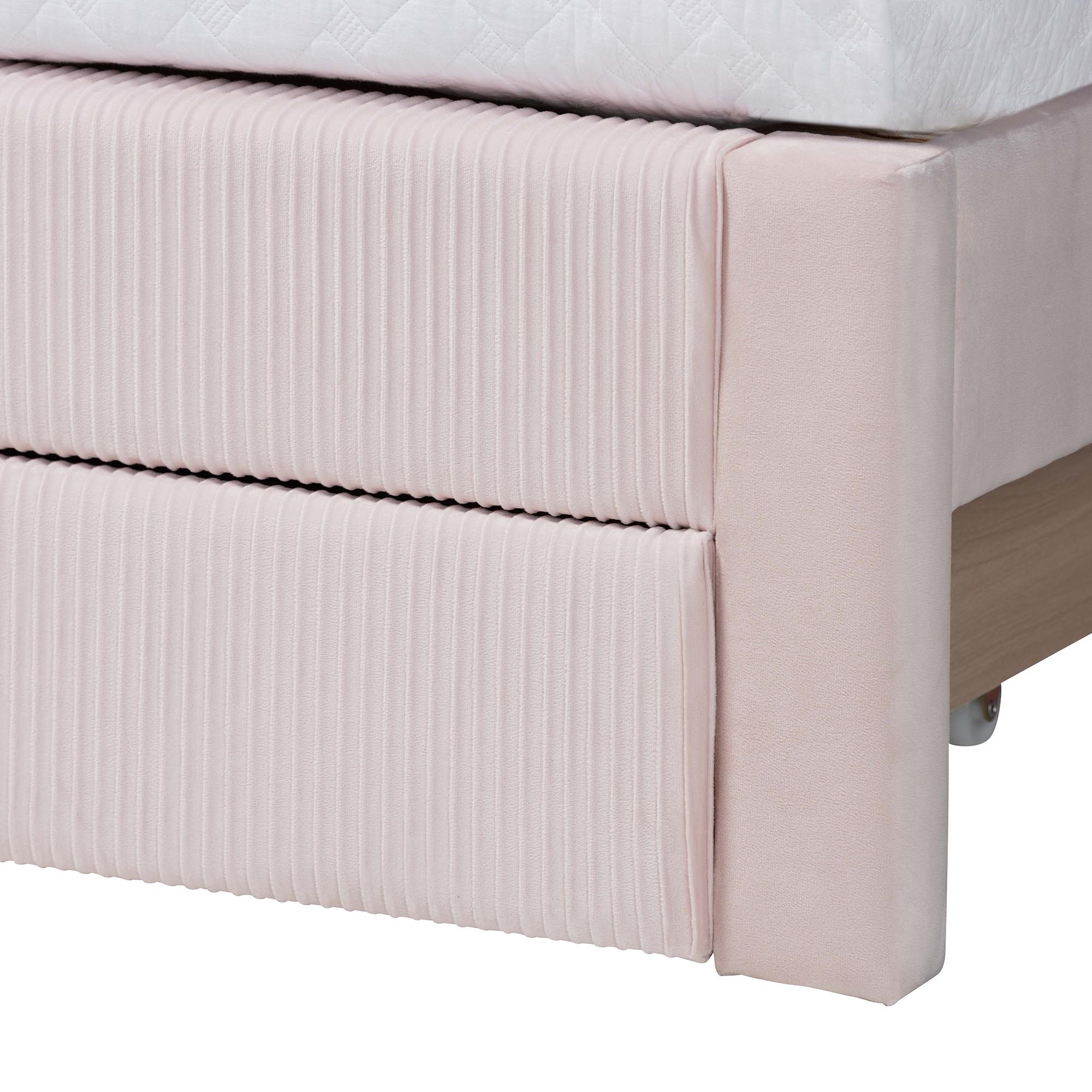 Baxton Studio Elora Modern Storage Bed, Queen, Light Pink