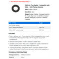 thumbnail image 2 of Oil Drain Plug Gasket - Compatible with 2006 - 2009 Pontiac Solstice 2007 2008, 2 of 2