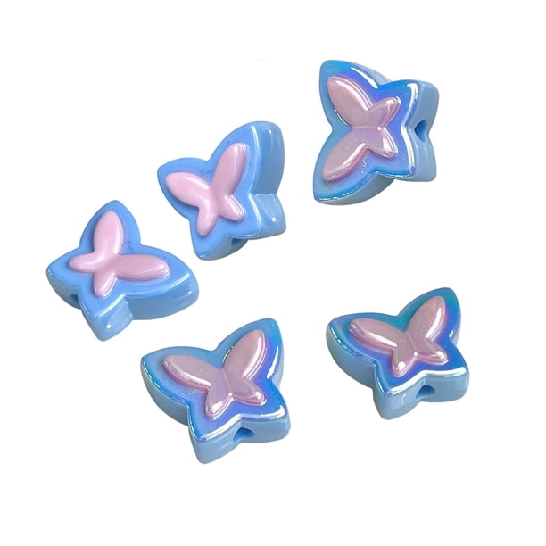 Ipotkitt Colores Cuentas Acrílicas De Mariposa Cuentas Ab Encantadoras Cuentas Transparentes De Mariposa Para Hacer Joyas Pulseras Trenzas