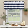 thumbnail image 3 of Blue and White Stripe Pattern Window Valance Curtain Simple Style Rod Pocket Short Curtain for Living Room, Bedroom & Kitchen Window Decor 60x18in, 3 of 8