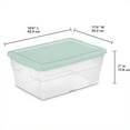 thumbnail image 3 of Sterilite 24 Pack Stacking Storage Container Tub with Lid, 16 Quart, Mint, 3 of 6