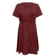 thumbnail image 4 of Vestidos Para Mujer Vestidos Casuales de Moda Comtable Sólido Manga Corta Cuello Redondo Botón Hasta La Rodilla Vestido Odeerbi  ODB155888, 4 of 5