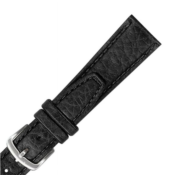 Hadley Roma MS788 20mm Black Shrunken Grain Leather Mens Watch Band