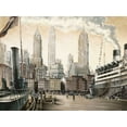thumbnail image 2 of Daniels, Matthew 32x25 Black Ornate Wood Framed with Double Matting Museum Art Print Titled - Departure-New York, 2 of 4