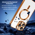 thumbnail image 3 of Entronix Magnetic Clear Case Compatible with iPhone 15 Pro Max, Flexible TPU Cover with Camera Lens Protector, Orange, 3 of 6